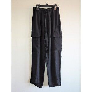 Bailey 44‎ Cargo Pants Women's Size Small Black Drawstring Flowy Gauzy Chiffon